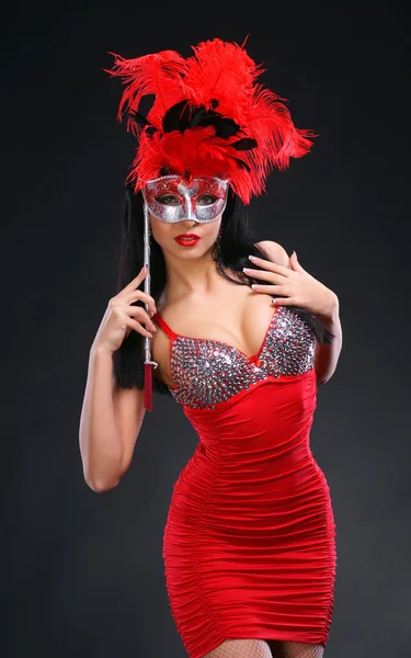 Beautiful woman with a mask — Stock Photo, Image