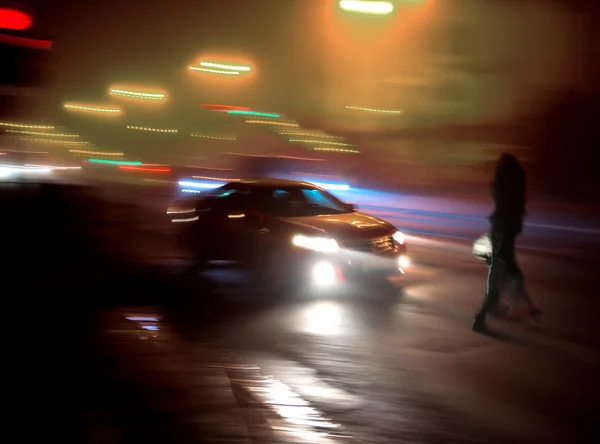 Dangerous situation on zebra crossing — Stock Photo, Image