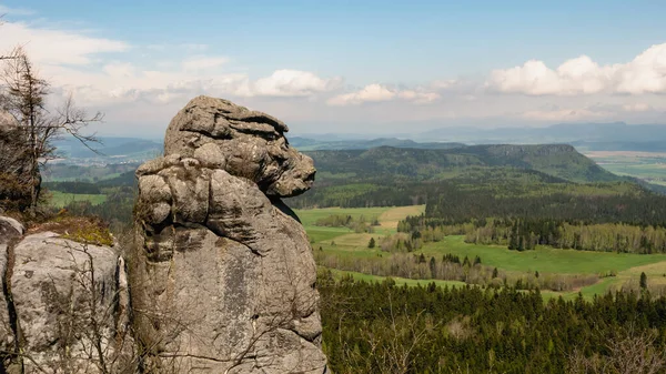 Mono Montañas Tabla Roca Las Montañas Stoowe Polonia Parque Nacional — Foto de Stock