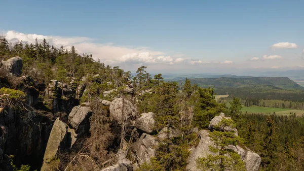 Polonya Nın Masa Dağları Ndaki Szczeliniec Wielki Platosu Ndaki Rock — Stok fotoğraf