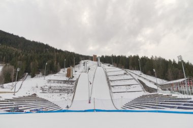 Olympic ski jumping stadium in Courchevel, France clipart