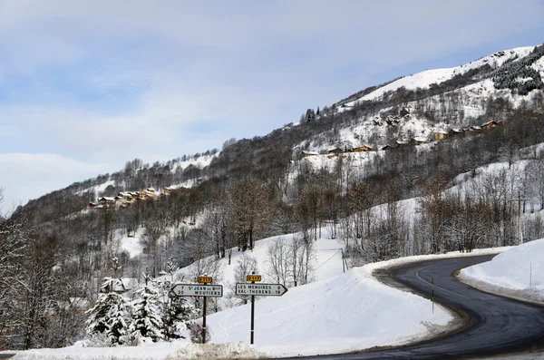 Winter landschap in Val Thorens, Frankrijk — Stockfoto