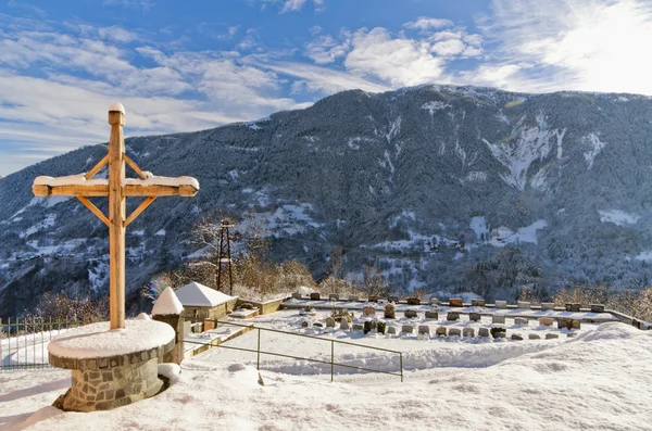 Winter landschap in Val Thorens, Frankrijk — Stockfoto