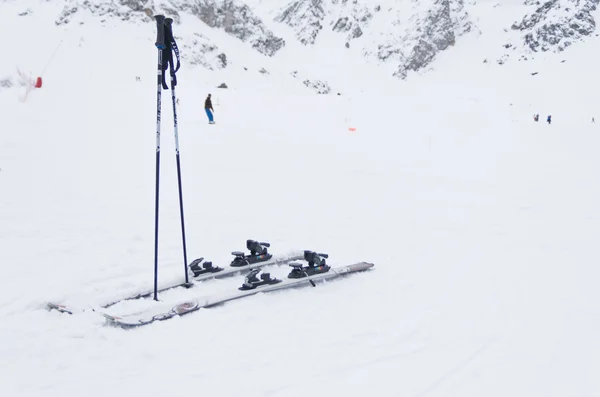 Skidåkning i Haute Savoie, Frankrike — Stockfoto