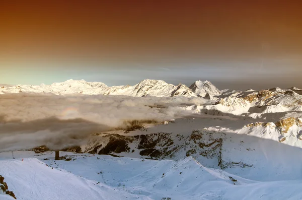 Vinter landskap i Val Thorens, Frankrike — Stockfoto