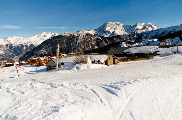 Χειμωνιάτικο τοπίο στο Val Thorens, Γαλλία — Φωτογραφία Αρχείου