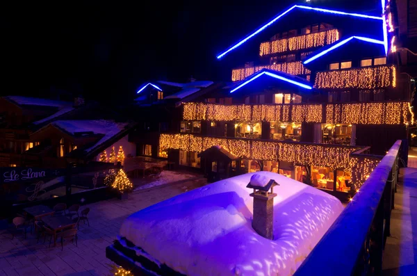 Courchevel 1850 by night — Stock Photo, Image