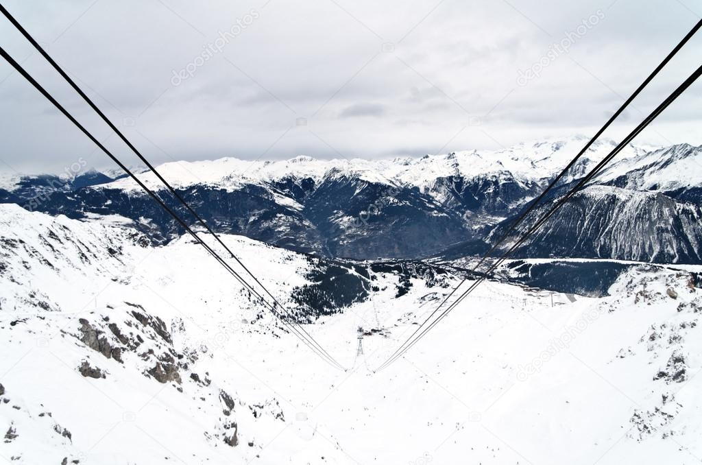 Courchevel 1850 ski resort valley, France