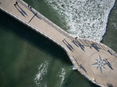 İtalya'da Lido di camaiore bir piar Havadan Görünümü