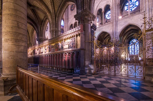 Interieur Van Notre Dame Kathedraal Parijs Frankrijk — Stockfoto