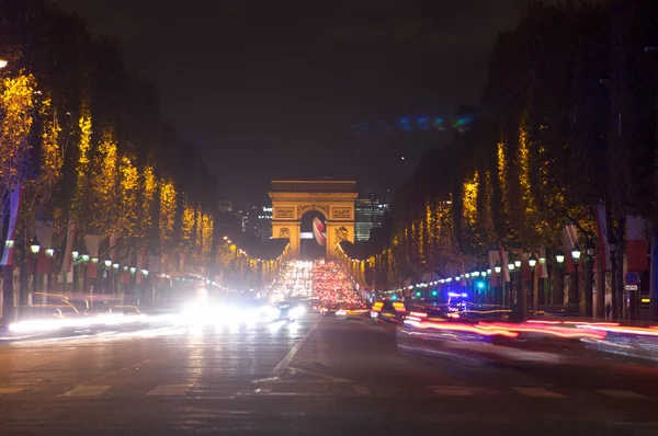 Arco Del Triunfo París Atardecer Arco Del Triunfo Campos Elíseos — Foto de Stock