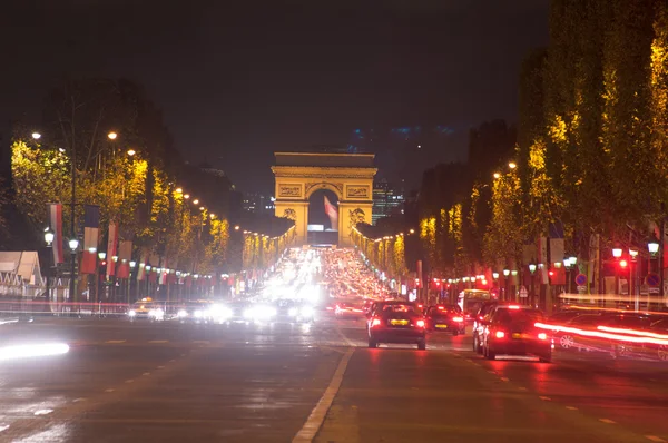 Arco Del Triunfo París Atardecer Arco Del Triunfo Campos Elíseos — Foto de Stock