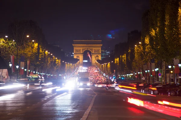 Arc Triomphe Paris City Sunset Arch Triumph Champs Elysees — Stock Photo, Image