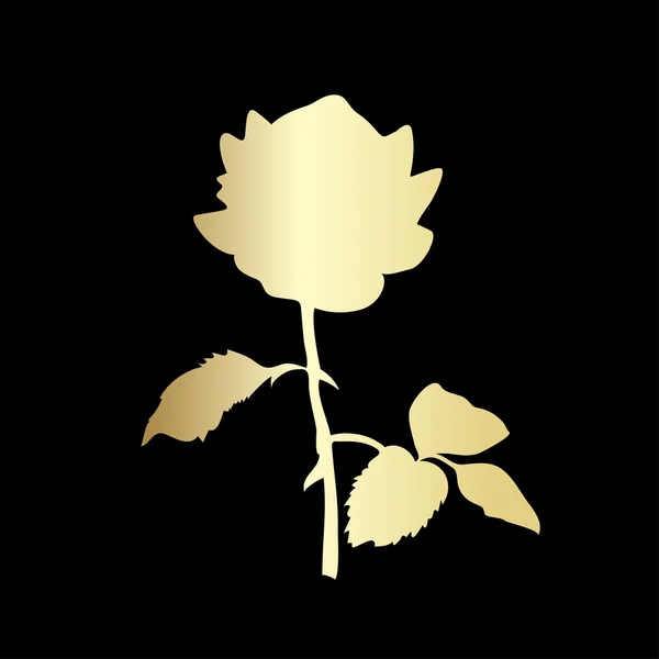 Sylwetka złotej róży — Wektor stockowy