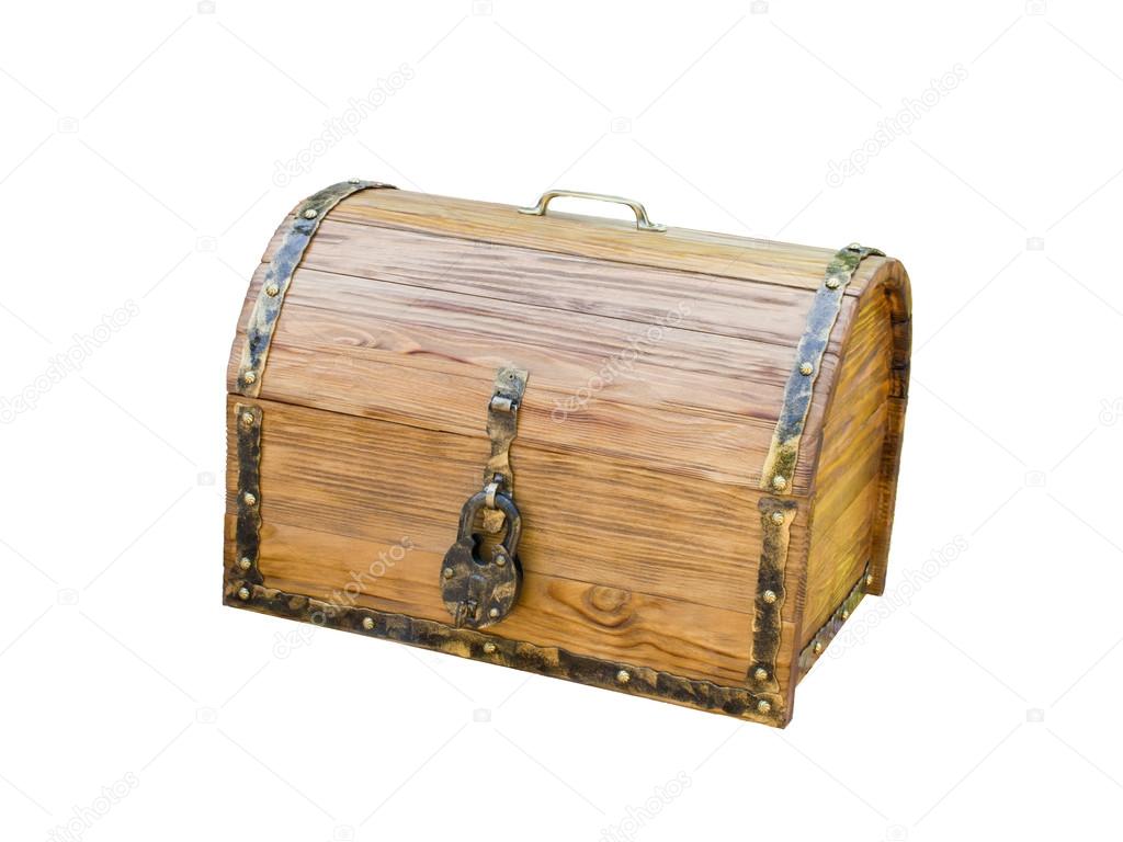 wooden chest with lock