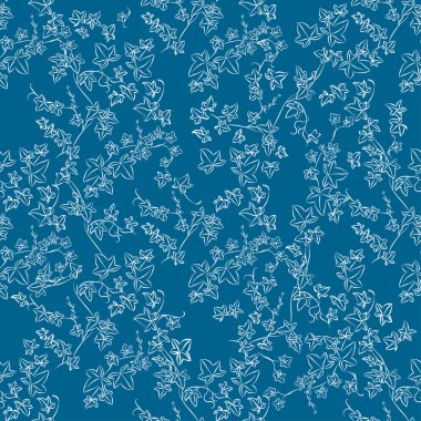 Beyaz doodle sarmaşık yaprakları