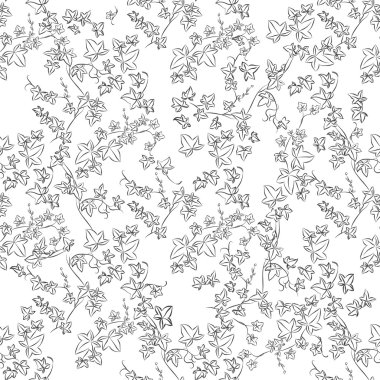 Siyah doodle sarmaşık yaprakları