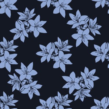 Yaprak arka plan. Lily ile çiçek sorunsuz doku