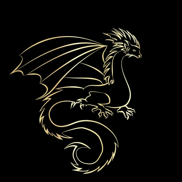 Imagen estilizada de Dragon — Vector de stock