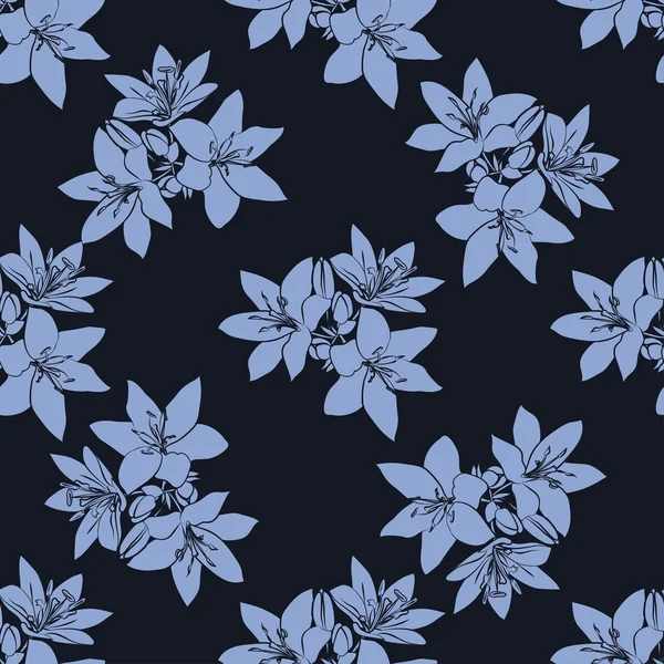 Folha de fundo. Textura sem costura floral com lírio — Vetor de Stock