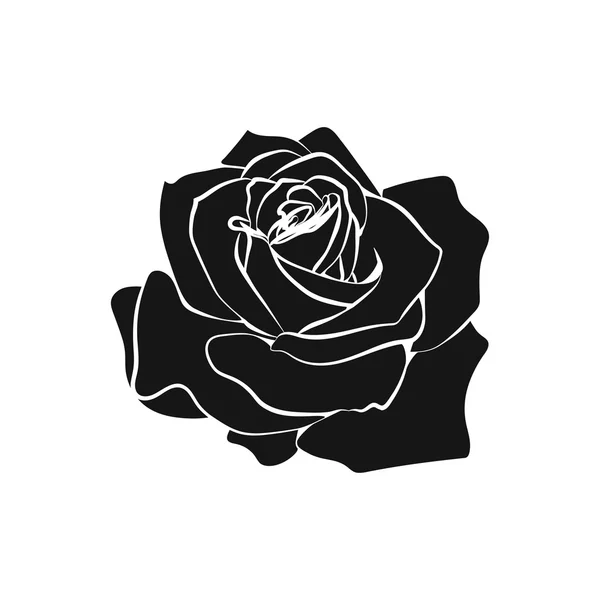 Silhouette de rose — Image vectorielle