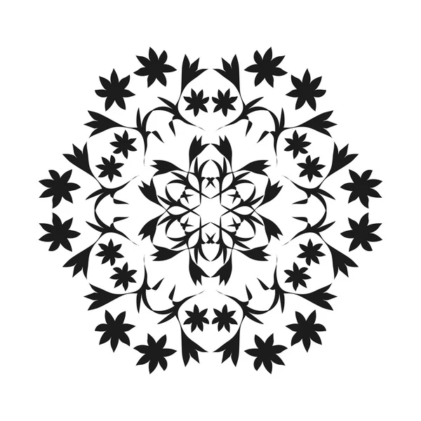 曼荼羅で装飾黒白カード. — ストックベクタ