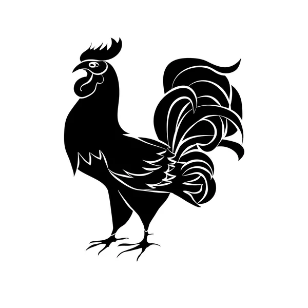 Black silhouette of an cock — Stock Vector