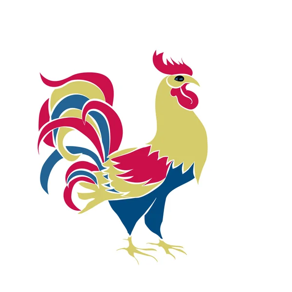 公鸡的彩色轮廓 — 图库矢量图片
