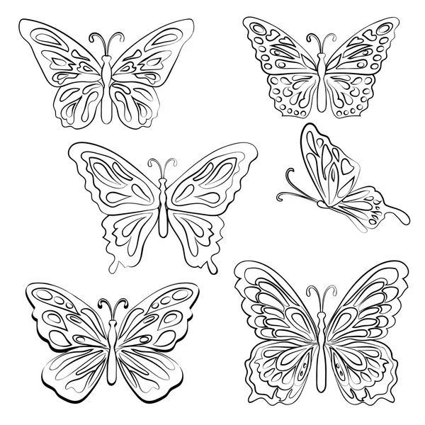 Conjunto de mariposas — Vector de stock