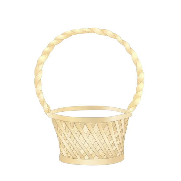 Wicker basket on white background — Stock Vector