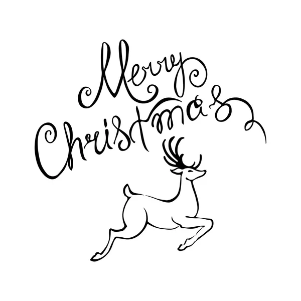 Feliz Natal mão lettering — Vetor de Stock
