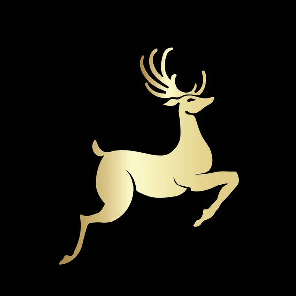 Silhouette de renne de Noël — Image vectorielle