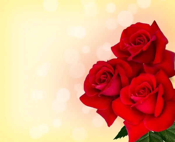 Three red roses — Stock Photo, Image