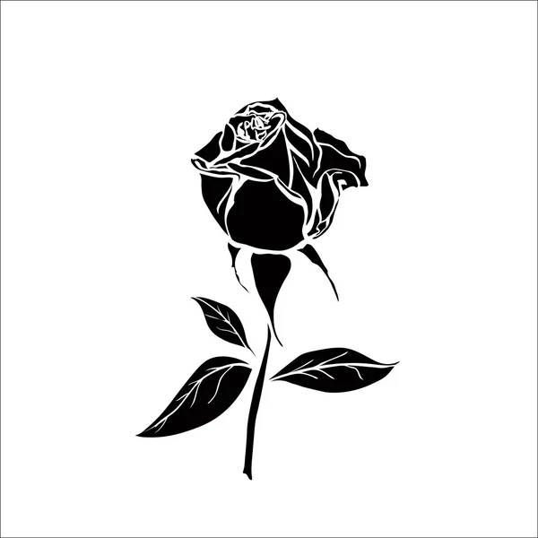 Силуэт розы — стоковый вектор