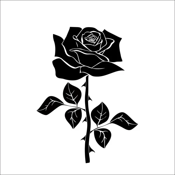 Silhouette der Rose — Stockvektor