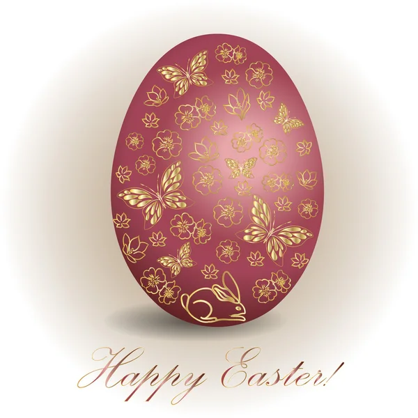 Цветочное пасхальное яйцо . — стоковый вектор