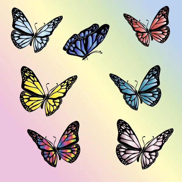 Conjunto mariposa — Vector de stock