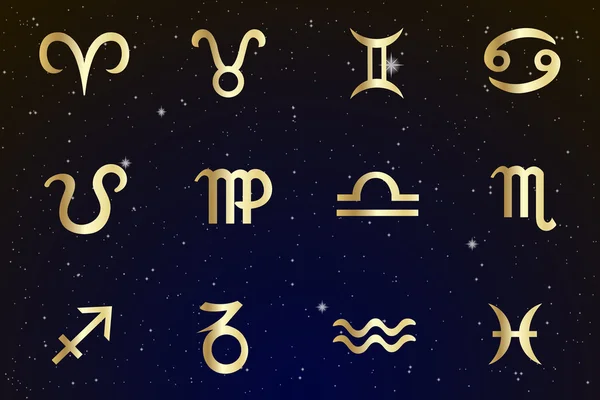 Znaki zodiaku są gwiaździste niebo — Wektor stockowy