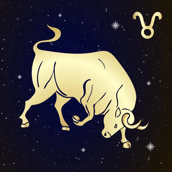 Segno dello zodiaco Toro è il cielo stellato — Vettoriale Stock