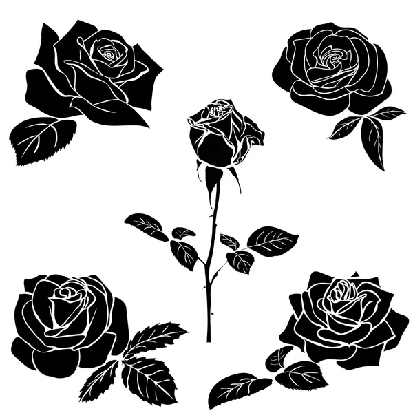 Rose silhouette Vector Art Stock Images | Depositphotos
