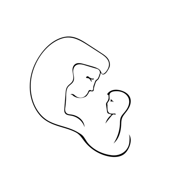 Mamma och baby — Stock vektor