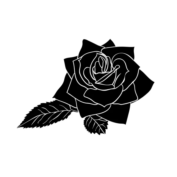 Silhouette der Rose — Stockvektor