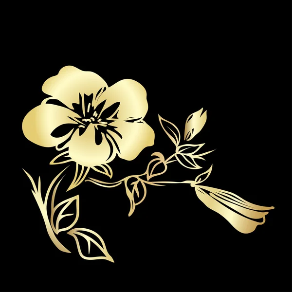 Altın dal çiçekleri — Stok Vektör