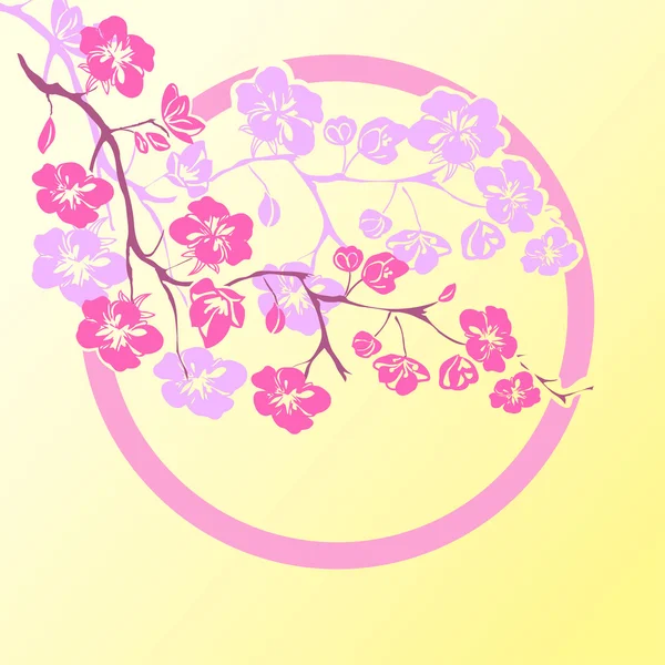 Twig cherry blossoms — Stock vektor