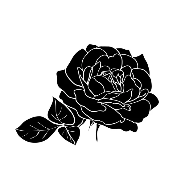 Silhouette of rose — Stock Vector