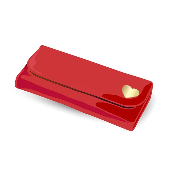 Pochette rouge avec or pour femme — Image vectorielle
