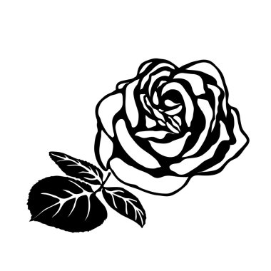 silhouette of rose  clipart