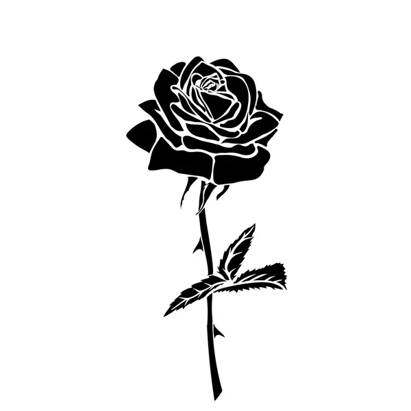 Silhouette de rose — Image vectorielle