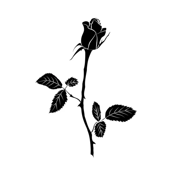 Silhouette de rose — Image vectorielle