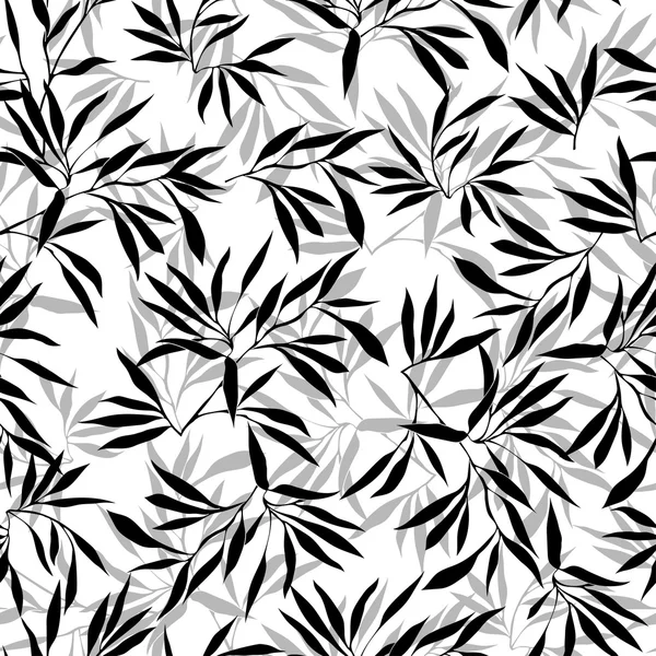 Fundo de folha de bambu. Textura sem costura floral com folhas . — Vetor de Stock